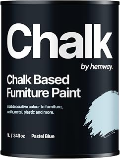 Hemway Pastel Blue Chalk Based Furniture Paint Matt Finish Wall and Upcycle DIY Home Improvement 1L / 35oz Shabby Chic Vintage Chalky