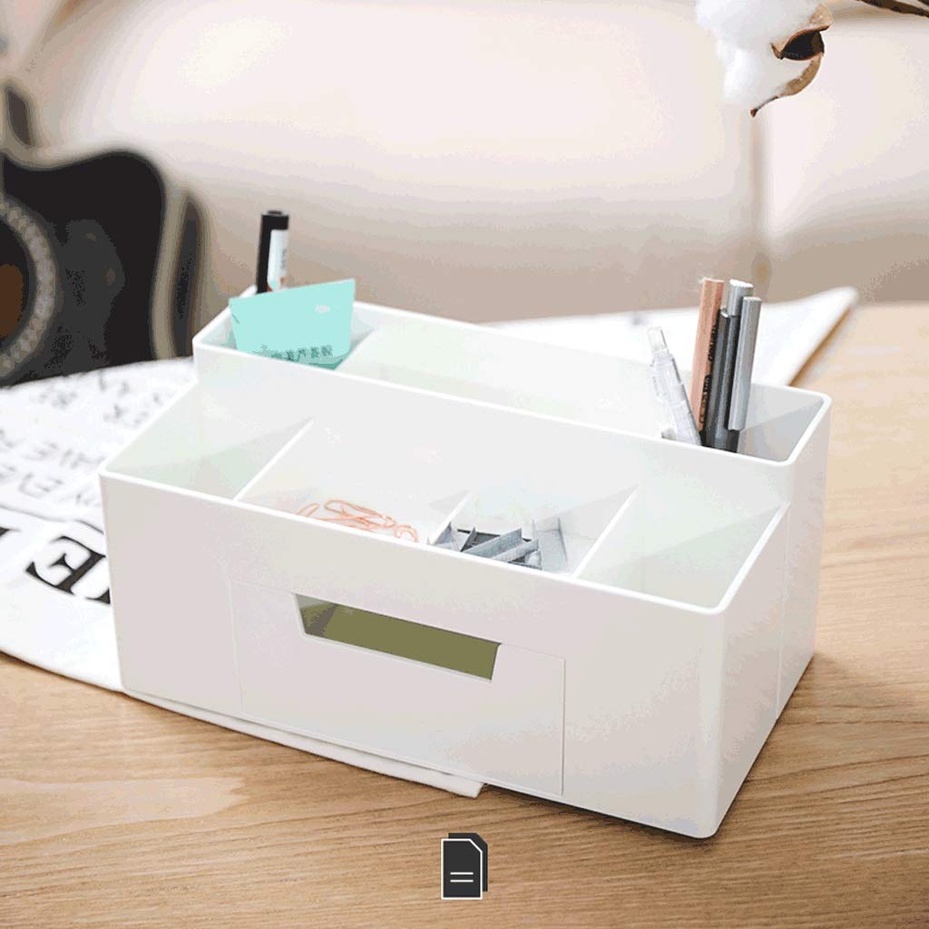 Uchwyt na pióro na biurko Desk Uchwyt na Pióro Stojak z szufladą Pióro Pole Box Container Makeup Organizator Organizator Przechowywanie Dla Office Home Multifunkcjonalne Pióro posiadacze