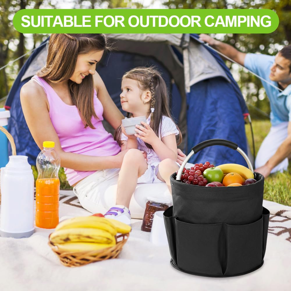 Porta Prodotti Pulizia Organizer 17 L,Secchio Porta Detersivi, Carrello Pulizie con Manico,Contenitore per Utensili per La Pulizia,Borsa per Pulizie Pieghevole,Borsa per Attrezzi da Giardino
