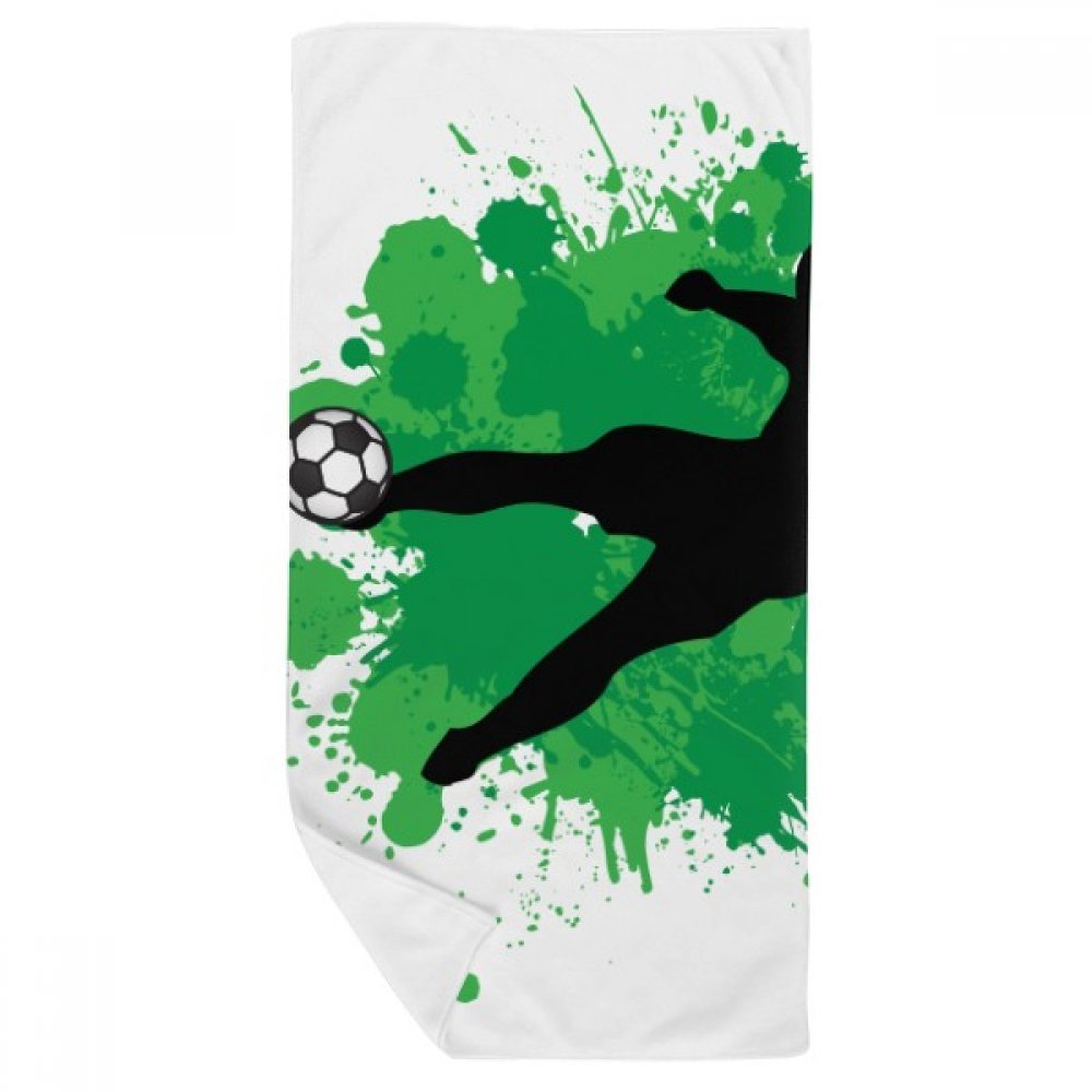 Serviette de bain football pour le visage et les mains gant de toilette doux multicolore 35x70