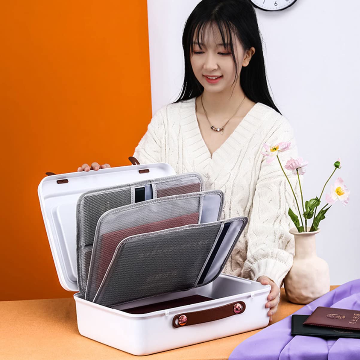 GALPADA Borsa Portadocumenti in Materiale di Custodia Portatile per Documenti Cartacei Borsa Multistrato per Organizzare Documenti Voucher Biglietti e Coupon Casa Ufficio