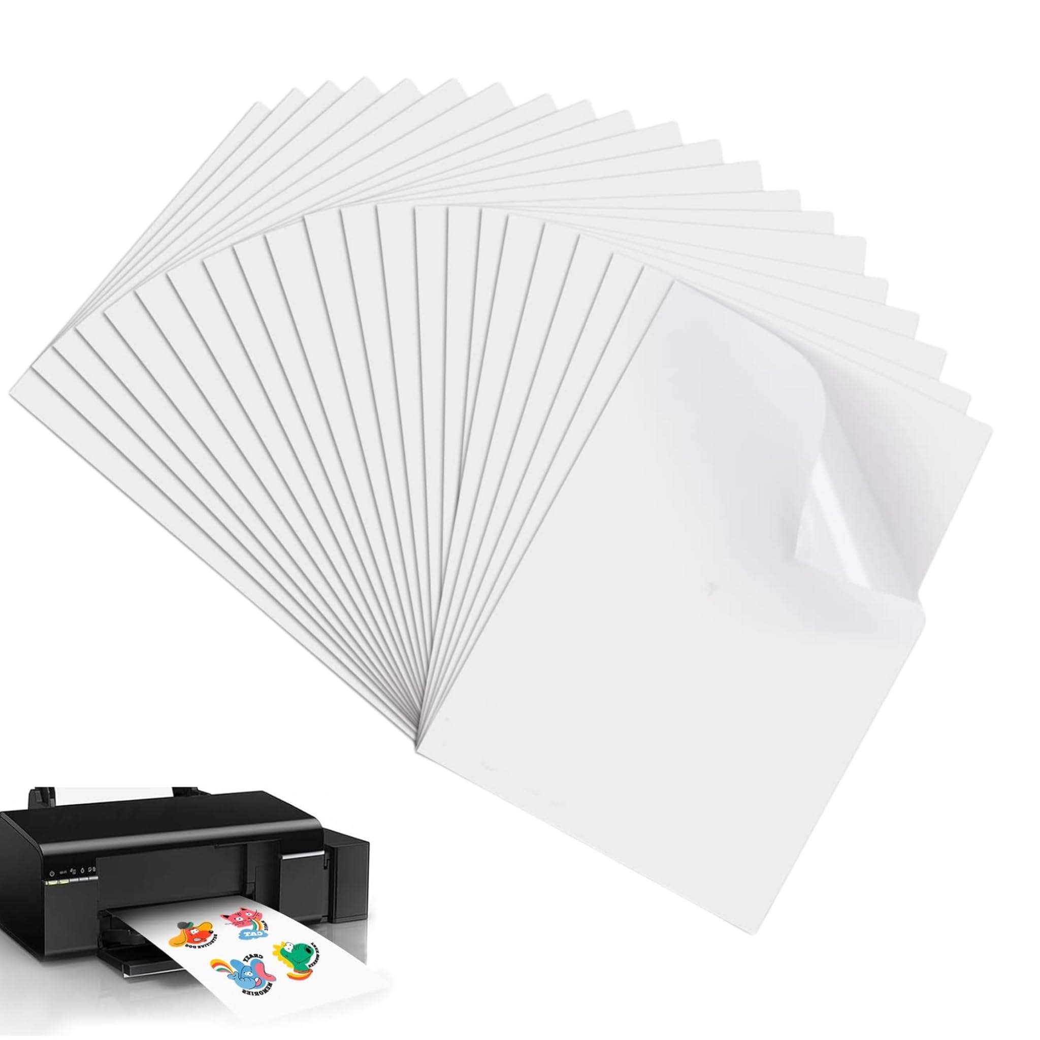20 arkuszy papieru do naklejania do drukowania, A4, przezroczyste, wodoodporne naklejki winylowe, samoprzylepne folie winylowe, papier do drukarek atramentowych