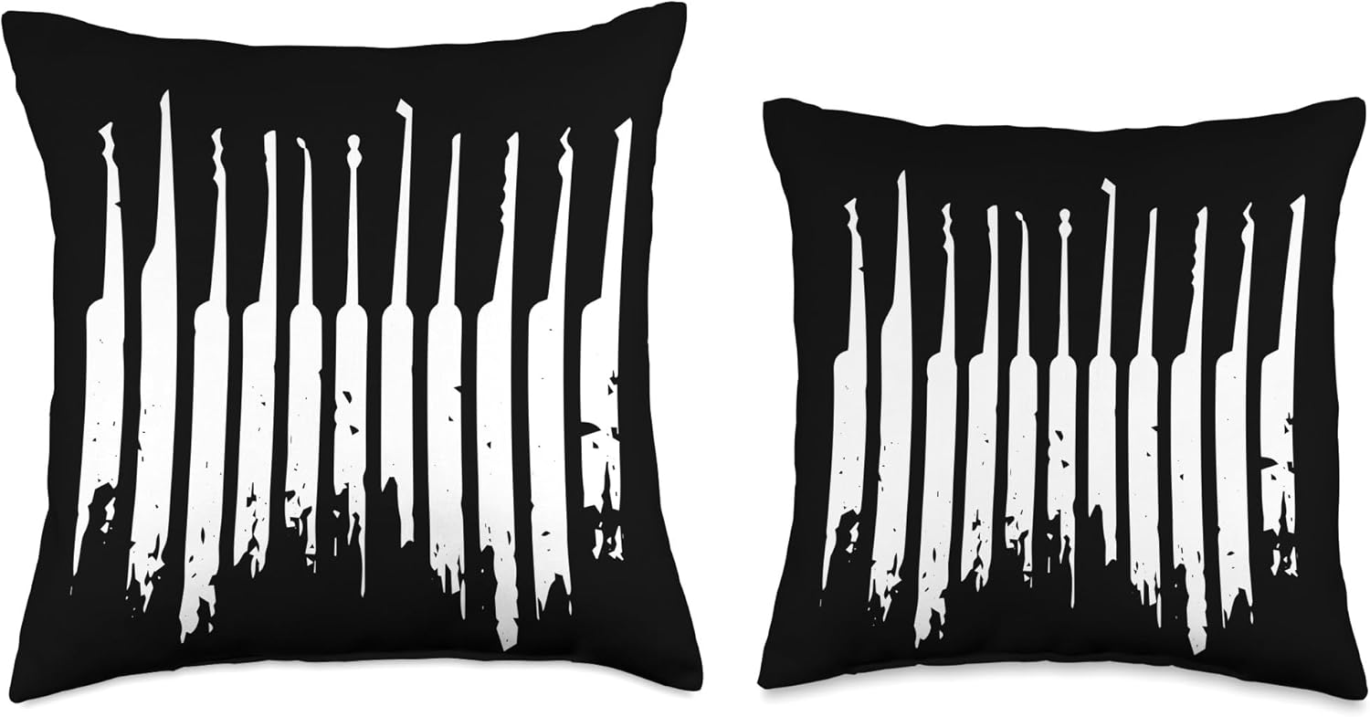 Lock Pick Tools - Lock Picking - Lock Picker - Locksmith Throw Pillow