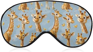 Cute Funny Giraffe Sleep Mask Eye Masks Soft Blackout Eye Shade Cover Blindfold Eyeshade for Deep Rest Travel Nap