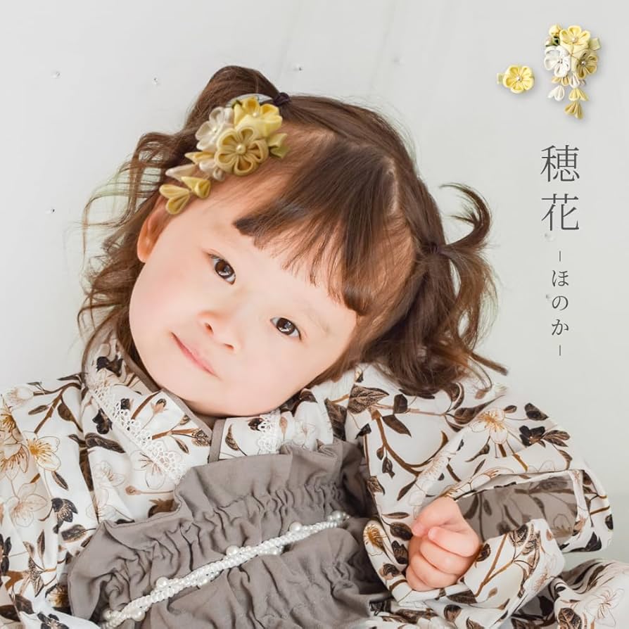 ベビーヘアクリップ キッズヘアピン 七五三 髪飾り 和柄 浴衣 着物 七五三 髪飾り 子供 キッズ 3歳 浴衣 つまみ細工 クリップピン