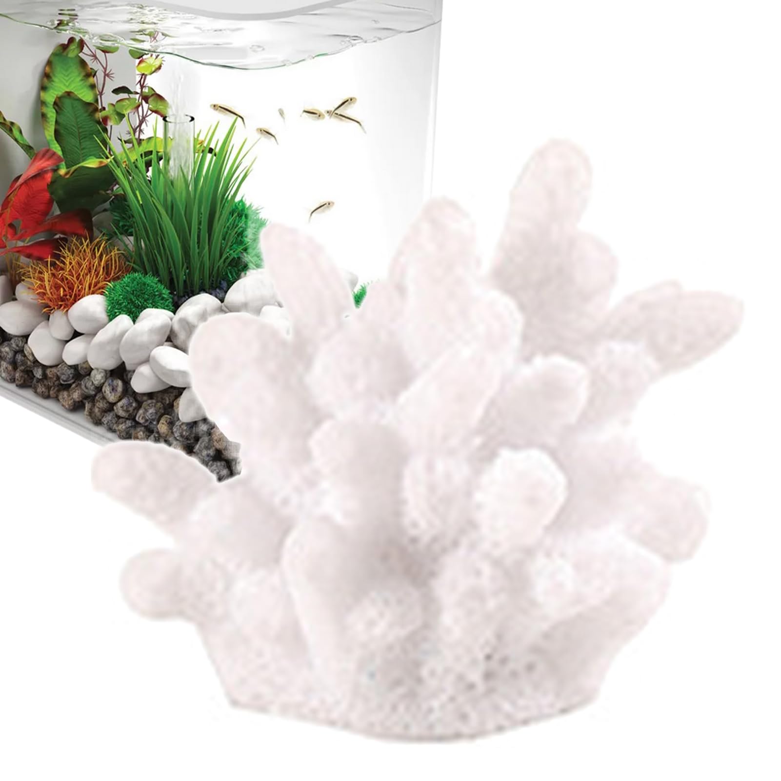 Künstliche Seekoralle für Handwerk – kleine Korallenornamente, Landschaftsdekoration, Korallenlandschaftsdekoration für Aquarienbüros, Tierterrarien und