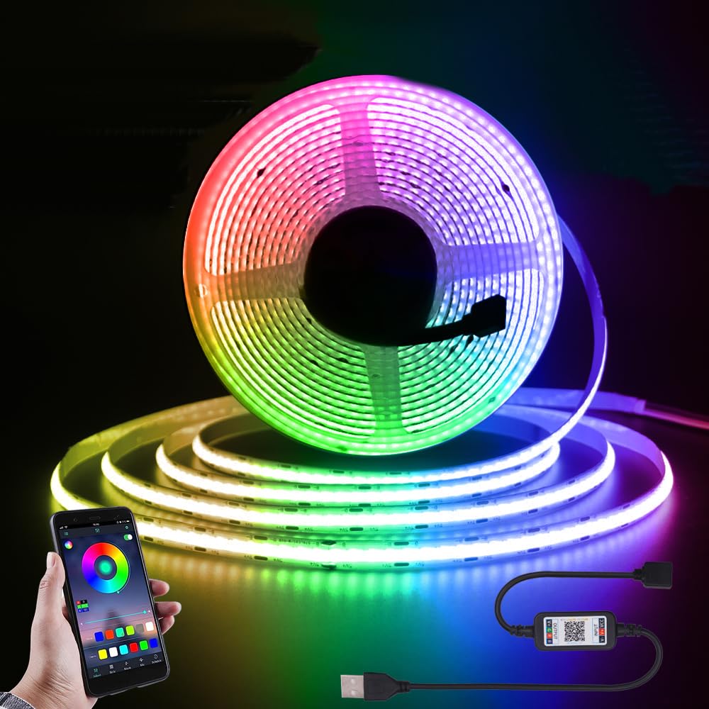 Neon Ruban LED 5m, Bande LED Avec Contrôle WiFi APP, Compatible Avec Alexa, Pour Chambre, Salon