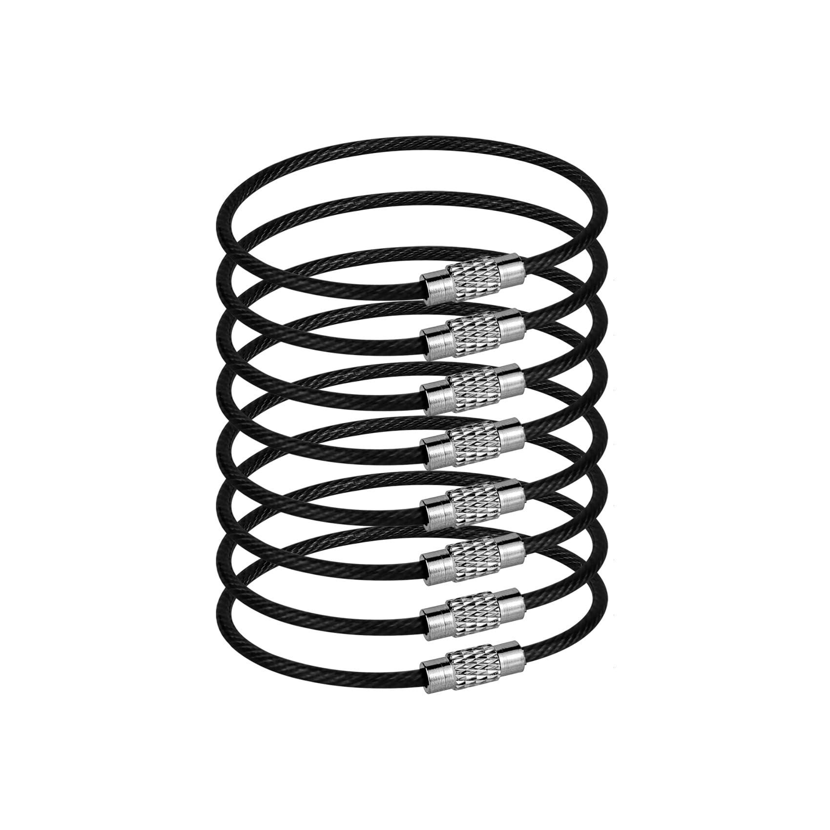 SimautHawk 8 Pack 2mm, 6 inches Key Chain, Coated Wire Keychain Cable, Stainless for Luggage Tags, Kitchen Utensils