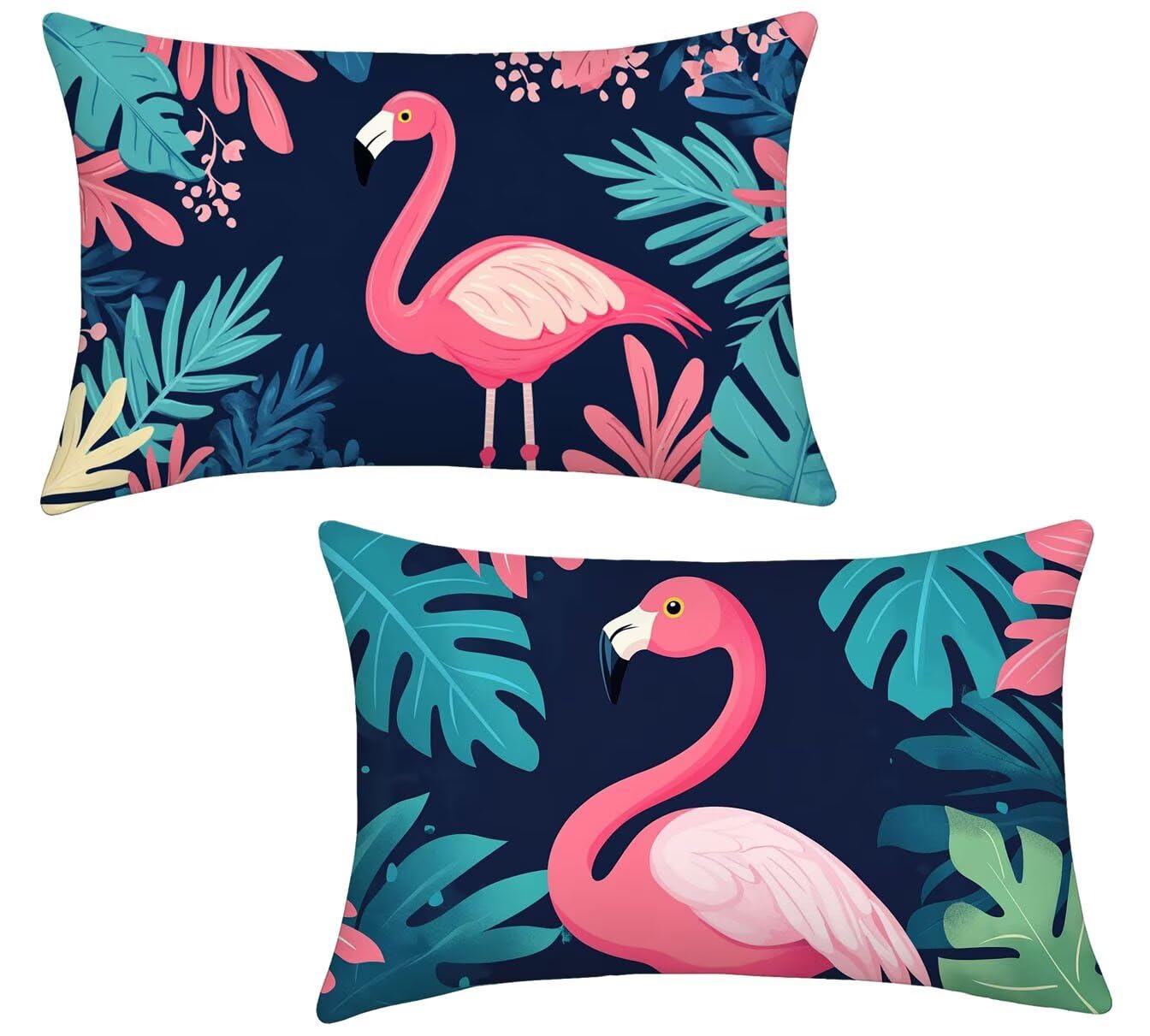 Housse de coussin 40x70 rose imperméable pour canapé de jardin et salon