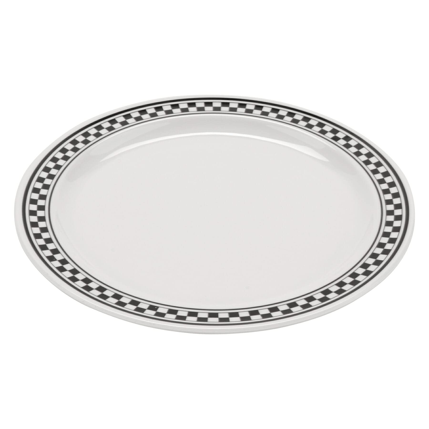 G.E.T. 12" Heavy-Duty Wide Rim Melamine Plastic Dinner Plate (Set of 12)