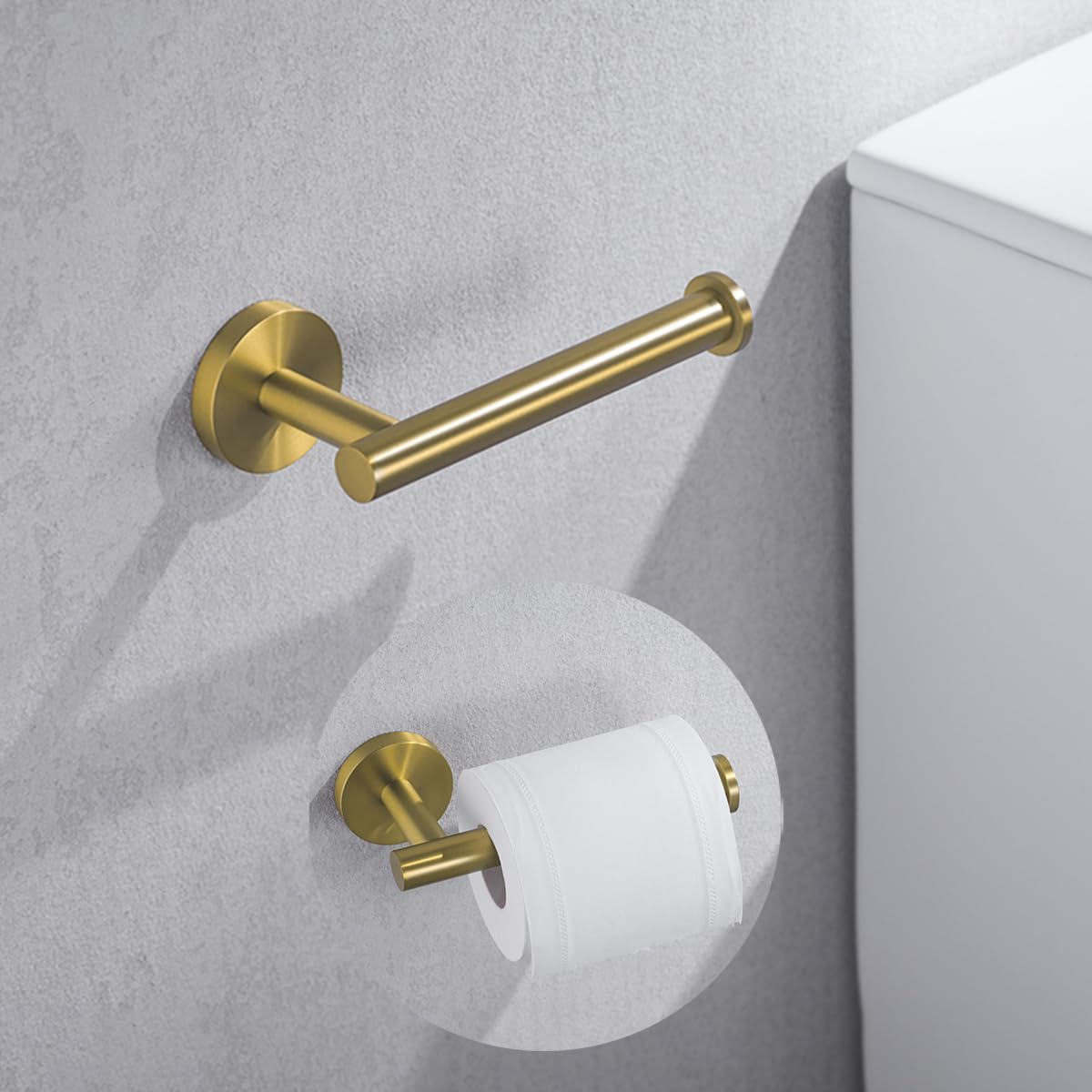 White Toilet Roll Holder Bathroom Toilet Paper Holder Wall-Mounted TP Toilet Tissue Holder — Amazon image 17