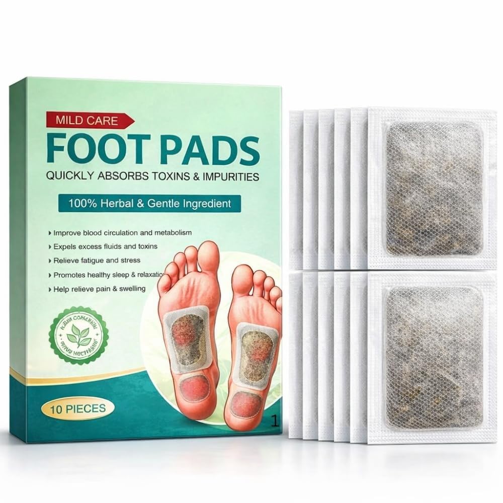 Foot Patch Herbal and Gentle Ingredient Detox Foot Pads (10 Pcs) Natural Ingredients for Sleep Aid Pain Relief Toxin Removal with Bamboo Vinegar and Acupoint Micro-Massage Technology | Pack of 1-image-44