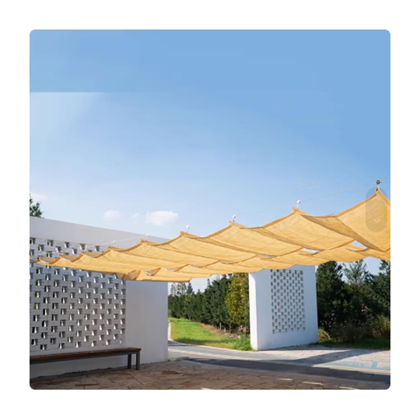 Voile d'ombrage rétractable pour pergola fini la chaleur étouffante sous la terrasse
