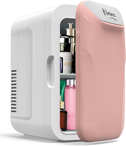 NXONE Mini nevera, refrigerador pequeño de 8 latas6 litros, 110 VAC12 V CC, enfriador termoeléctrico portátil y calentador, escritorio para el