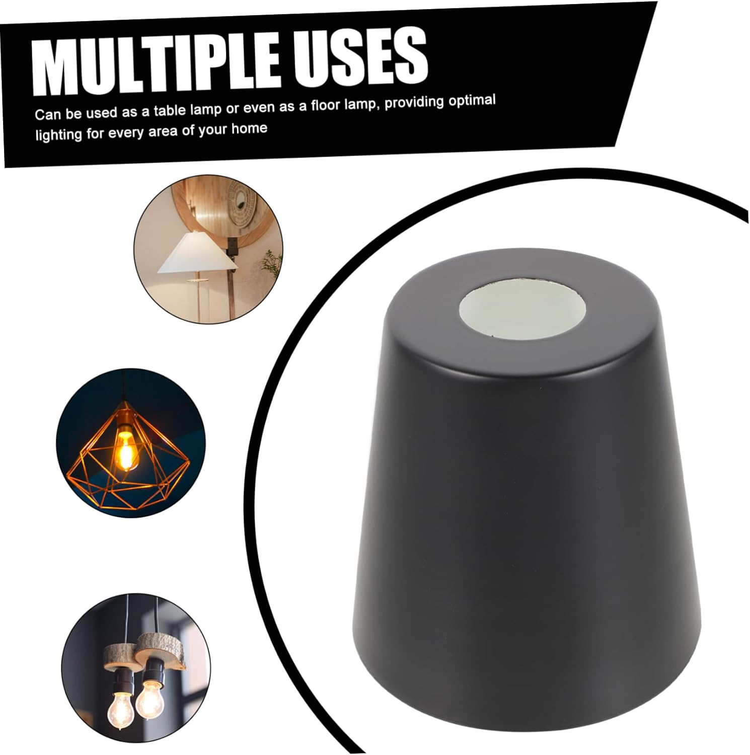 Healifty Iron Art Ceiling Lamp Shade Replacement Durable Black Wrought Iron Lampshade Cover for Chandelier Pendant Light Versatile Fixture Accessory for Home Decor and Ambient Lighting