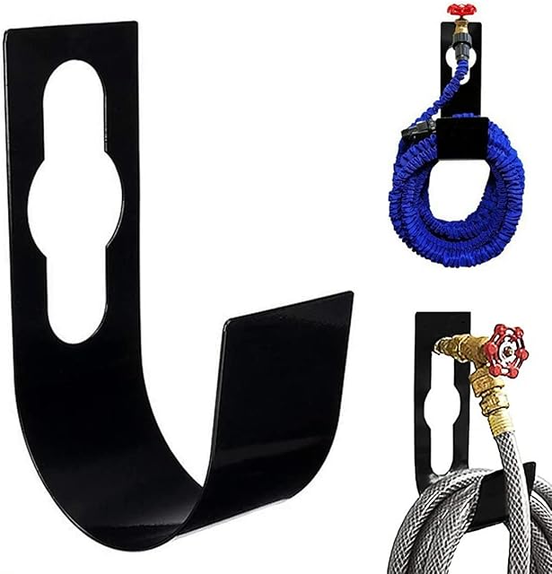 NC Hose Holder Rack Steel Hook Garden Hose Hanger Wall Mount Hose Pipe Holder Watering Hose Holder Durable Wall Mount Hose Holder Metal Expandable Hosepipe Hook Wall Mounted Tidy Holder