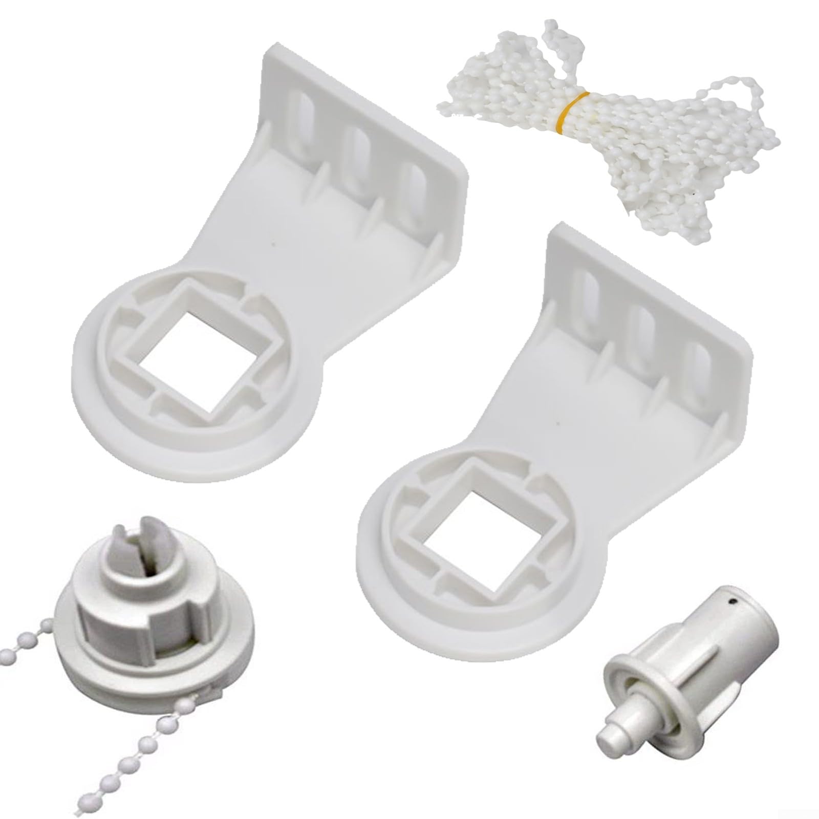 Culinablend White Superior Roller Blind Fitting Kits Roller Blind Chain Metal Bracket Spare Parts Repair Kit To Fit 28Mm 32Mm Tubes Spare Parts For Curtain Rods Roller(28Mm)