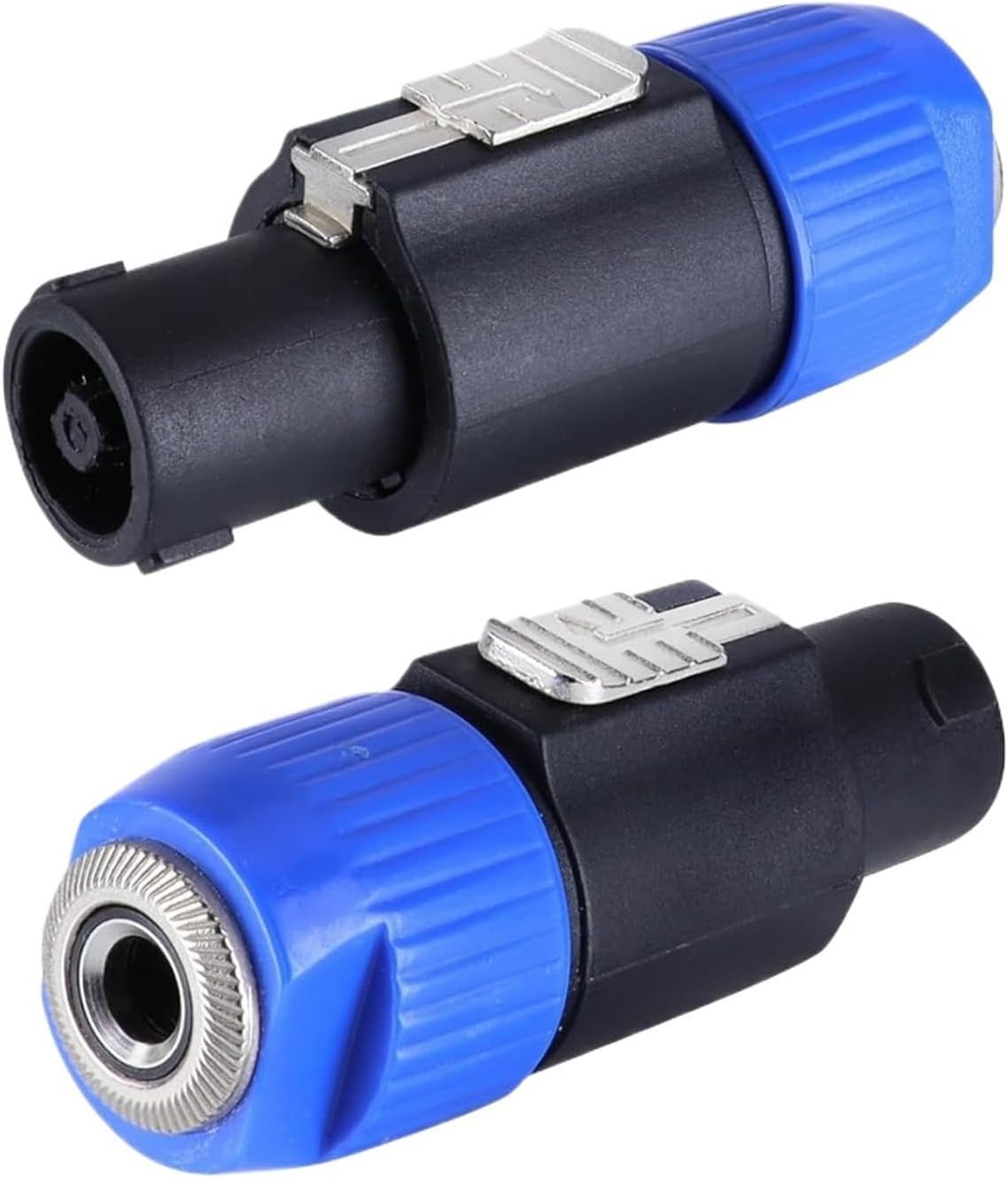 2/4PCS 4-Pole Audio Speaker to 6.5mm Metal Converter Jack Adapter Latch Connector Male to 1/4" TS Female(4pcs)