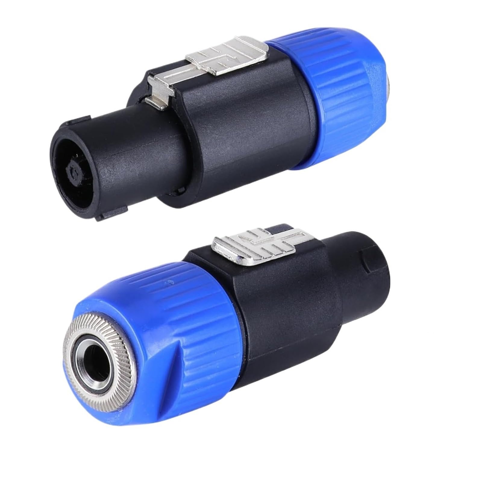2/4PCS Spina for altoparlante audio a 4 poli a 6.5mm Convertitore in metallo Adattatore Jack Fermo Connettore aeronautico Maschio a 1/4 "TS Femmina(2pcs)