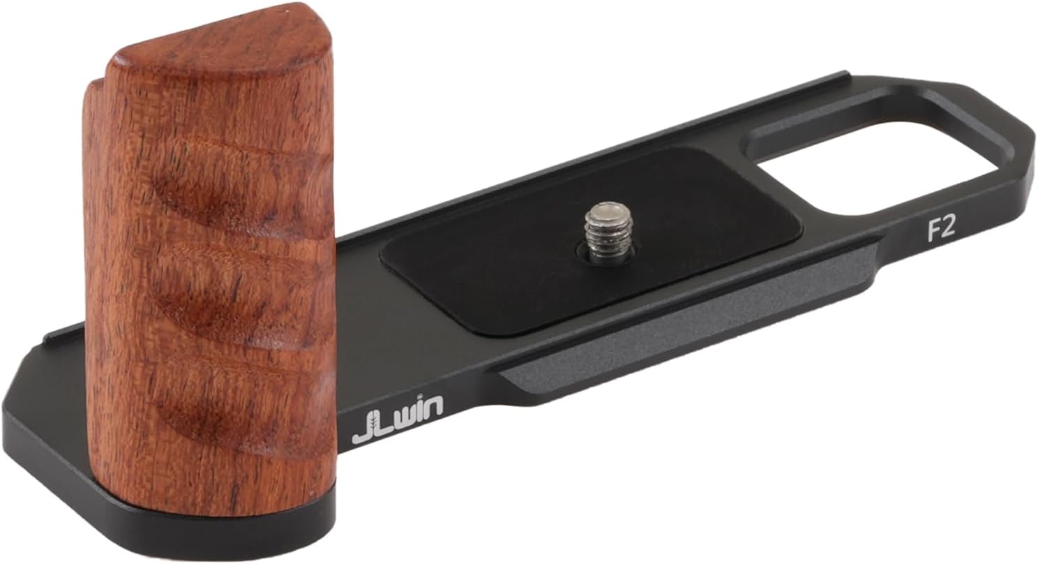 Foto4easy Wooden L-Shape Handle Grip for Nikon F2 Camera with Quick Release Baseplate for Arca Swiss on Gimbal/Tripods