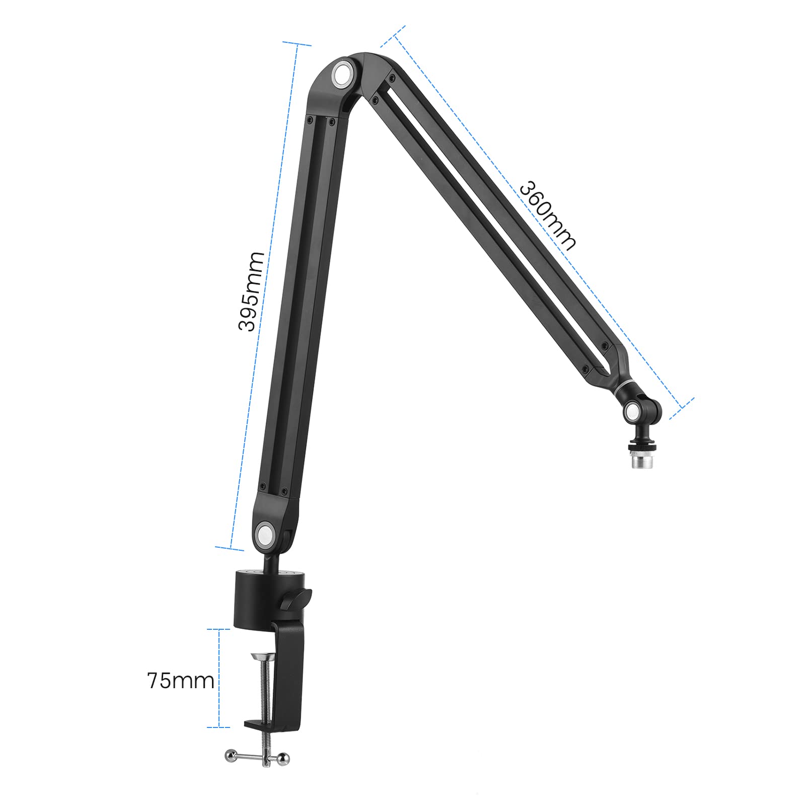 Irfora Bras de microphone - Bras de suspension - Support flexible pour microphone - Avec ruban adhésif en C pour chanter des flux en direct