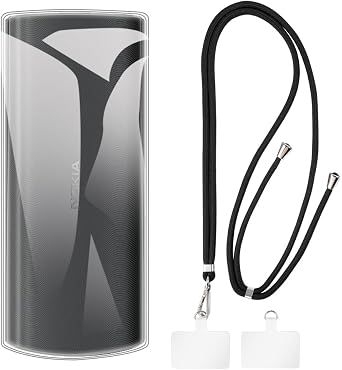 Crossbody/Neck Strap TPU Phone Case Combo Compatible with Nokia 105 4G 2nd Edition, Shockproof Protective Cover with Adjustable Lanyard