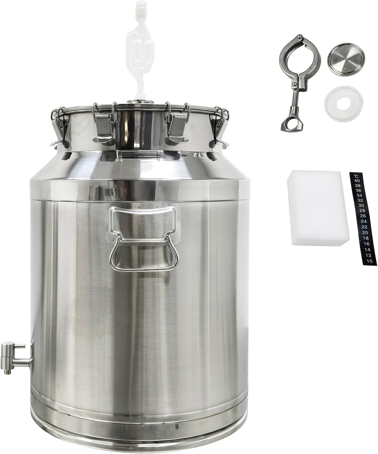 64L Stainless Steel Fermenter 16.91 Gallon Fermentation Storage Tank for Home Brewing Beer Wine Brew Bucket Milk Barrel Fermenter Pail Container with Faucet Good Sealing