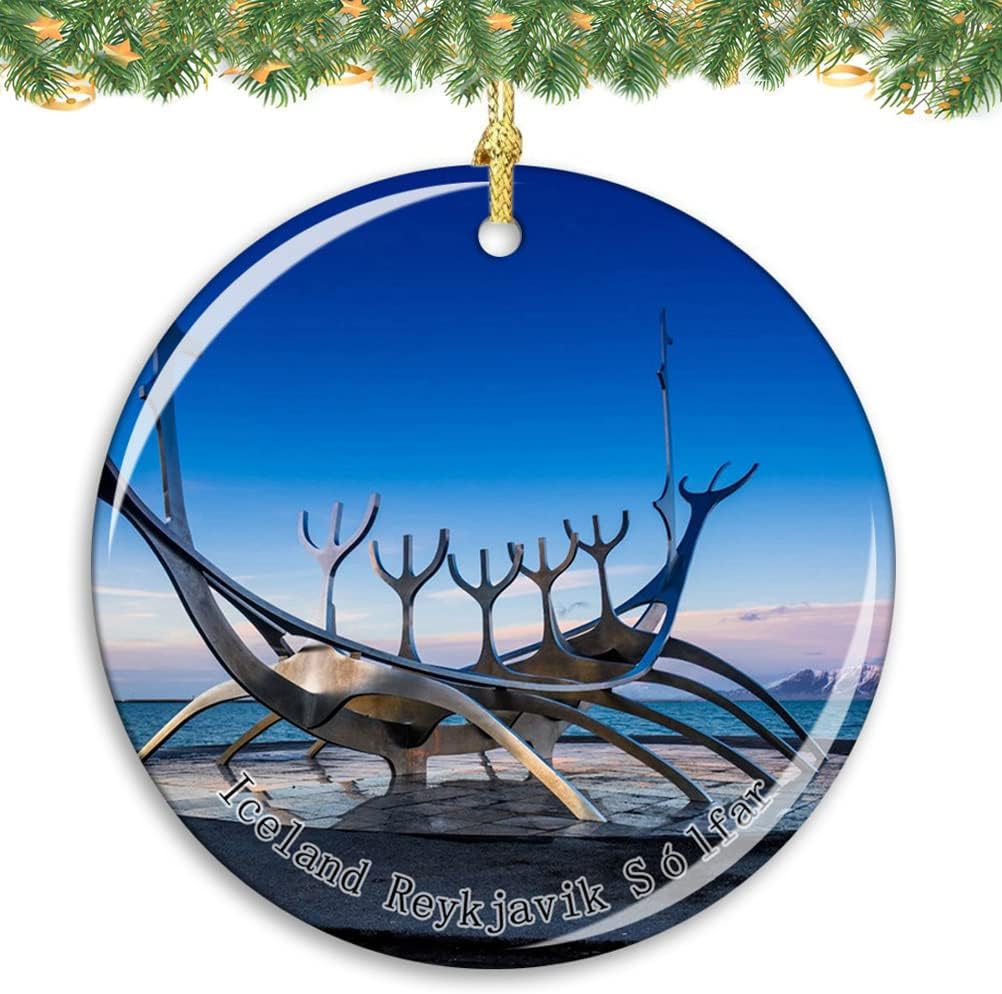 Iceland Reykjavik Sólfar Christmas Tree Ornament Ceramics Pendant Souvenir Decoration