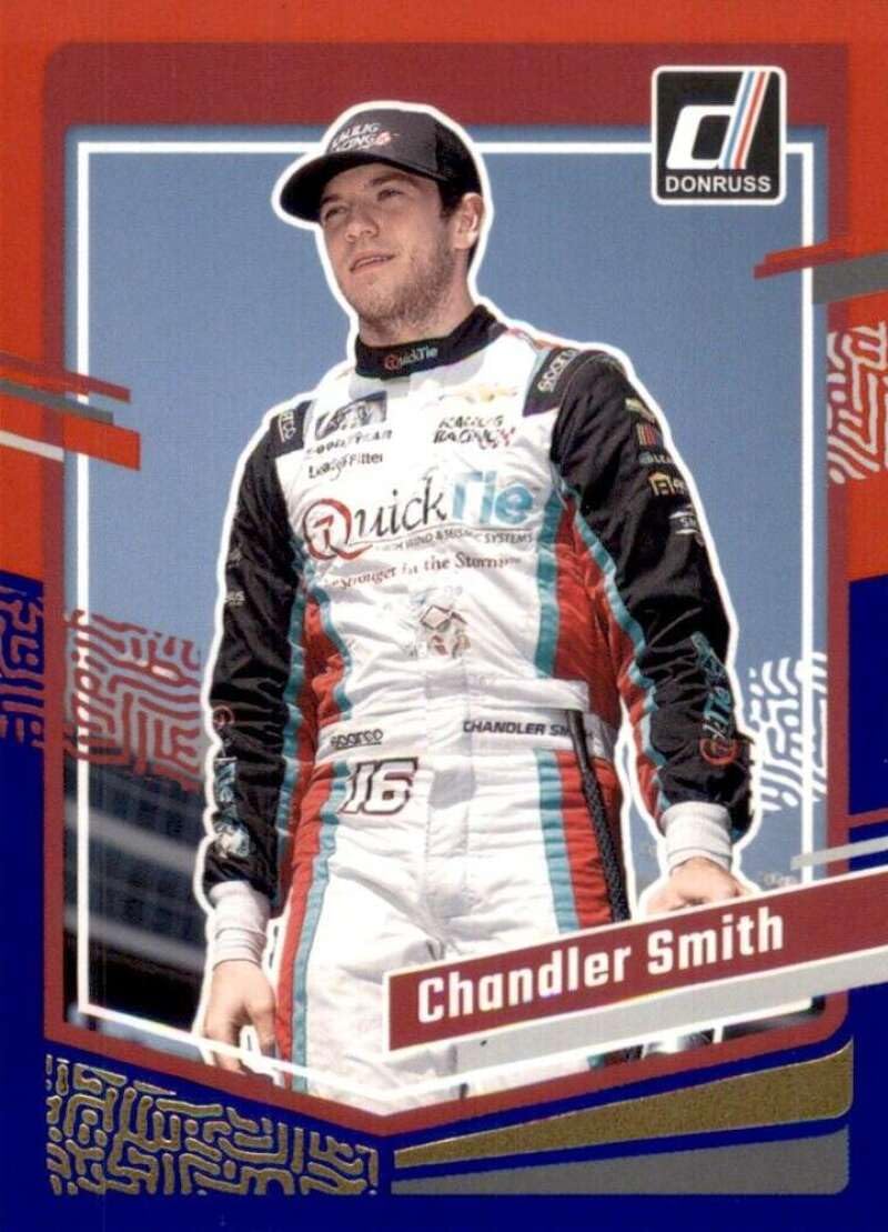 2024 Donruss Racing Red and Blue #55 Chandler Smith Quik Tie/Kaulig Racing/Chevrolet Officially Licensed Panini NASCAR Trading Card (Stock Photo may be shown, Near Mint to Mint Condition)