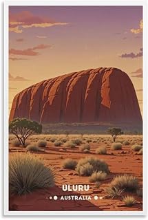 Uluru Australia Travel Print Poster Canvas Wall Art Framed Or Unframed Home Room Decor Picture 20x30inch(50x75cm)
