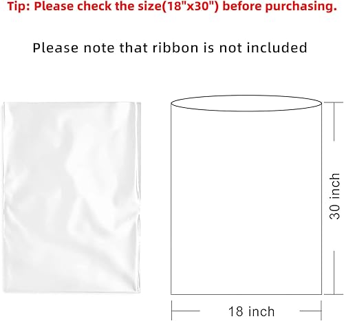 Miniatura 2 de Morepack Bolsas de celofán de 18 x 30 pulgadas para cestas de regalo, bolsas de celofán transparente, 5 piezas