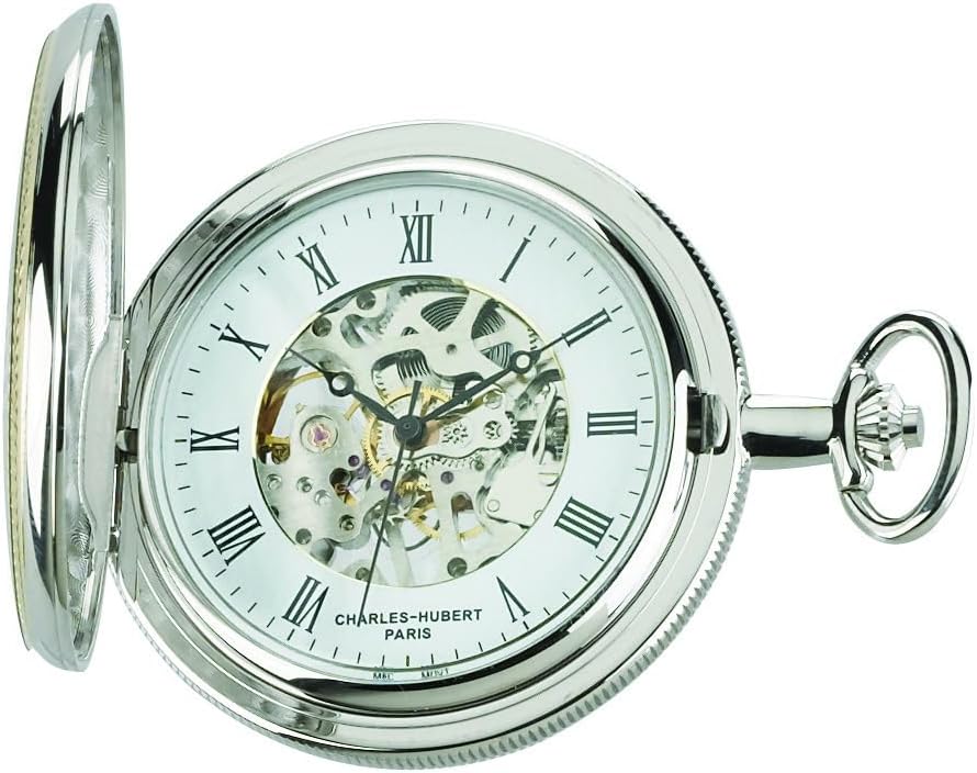 Charles Hubert 3859 Two-Tone Mechanical Pocket Watch