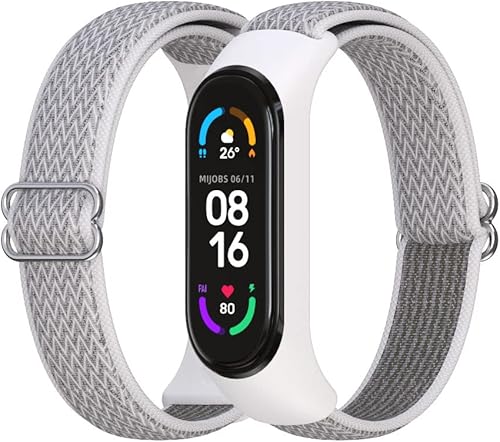 Miniatura 8 de Correa de reloj para Mi Band 6 Correa elástica ajustable de nailon trenzado Miband 6 Miband 5 Pulsera 5 6 Correa de reloj 2 piezas
