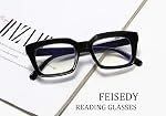 FEISEDY Retro Square Blue Light Blocking Reading Glasses Anti Glare Digital Eyestrain Reader B2479