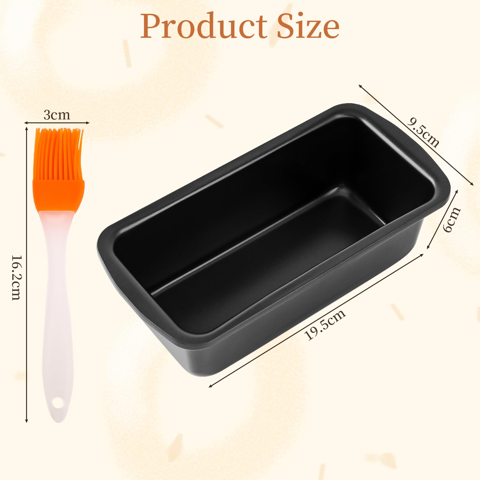 2 Stück Brotbackform Klein Kastenform Kuchen Antihaft Rechteckig Backform Brot backen Zubehör für Brot, Kuchen, Toast 19,5x9,5x6cm, mit Backpinsel Silikon