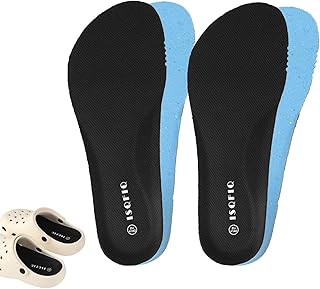 2 Pairs Insoles for Crocs,Ultra Thin 4mm Wide Inserts for Garden Clogs,U Shaped Heel Cup with Arch Support, Breathable and Anti-Odor