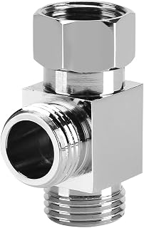 G1/2" Brass 3 Way T Shape Adapter Toilet Bidet Sprayer Universal Shower System Component Replacement Part Water Diverter Valve for Shower Arm Mounted