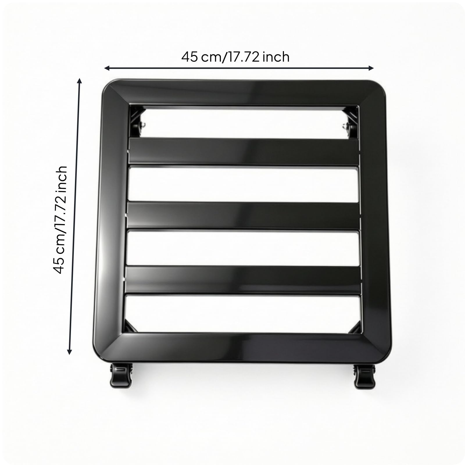 Gralara Carrello Portavaso con Ruote Robusto Base Portavasi con Ruote Resistente Carrello Portavasi per Casa, Balcone, Terrazzo , 45 45cm , Nero
