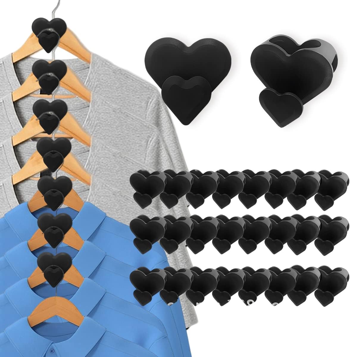 Hangers Space Saving, 24PCS Hanger extender hooks, Hanger