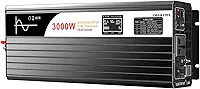 xijia DC 24 V AC 220 V 60 Hz Onda Senoidal Pura 3000 W Inversor de Energia Solar Com Interruptor Remoto e Partida Suave Para Casa DC24V (faixa 20V-30V) 3000W Preto (220V CA, 24V CC)