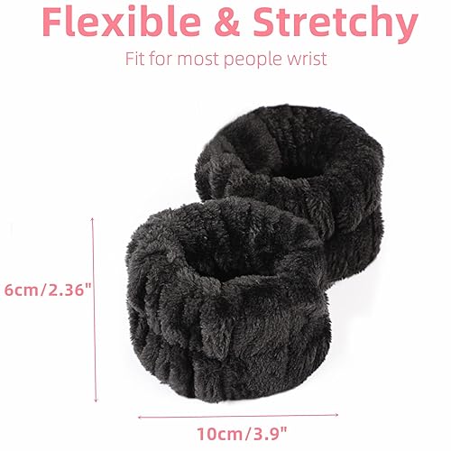 Miniatura 4 de 4 pulseras para lavar la cara, suaves y absorbentes de microfibra para lavar la cara, banda de muñeca para mujeres y niñas, banda de lavado de