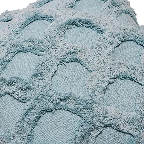 Creative Co-Op Square Cotton Chenille Pillow, Light Blue by Creative Co-Op - Image 7