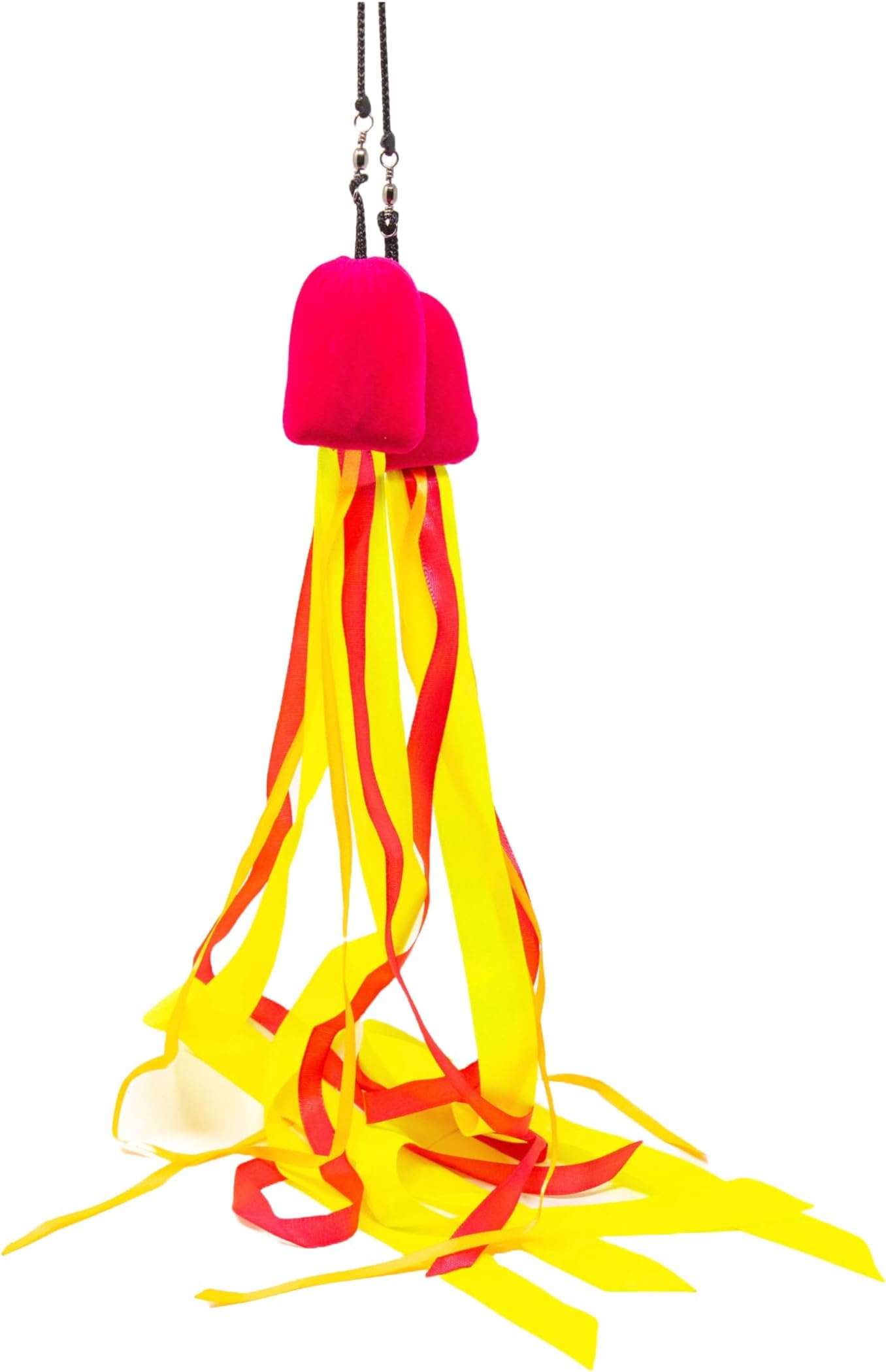 Ribbon Poi Juggling Poi Practice Poi Exercise Kit (red Head/red Orange and Yellow Ribbons)