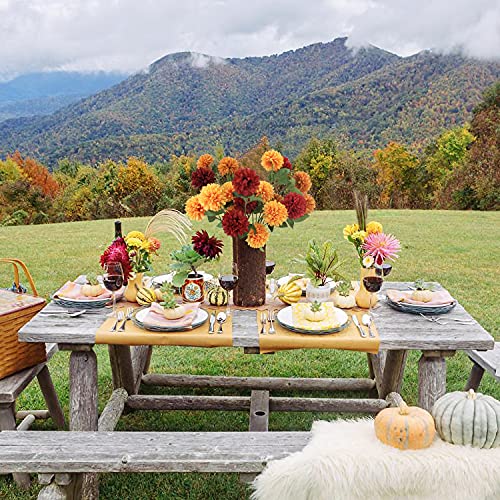 Rinlong 9Pcs Fake Mums Artificial Fall Flowers For Decoration Dandelion Chrysanthemums Fall Floral Stems Fall Faux Flowers Modern Fall Decor Thanksgiving Decor Ideas Clearance #TOP2