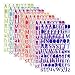 Sunmns Colorful Shiny Letter Gift Alphabet Sticker Self Adhesive Letters, 8 Sheets