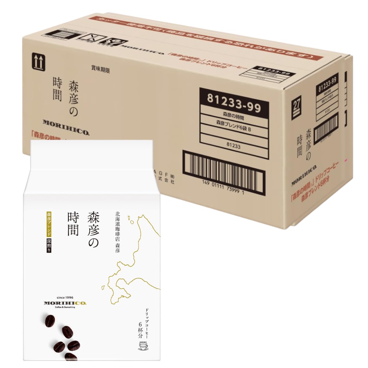 Amazon.co.jp: AGF 森彦の時間 ドリップコーヒー 森彦ブレンド 6袋×6箱