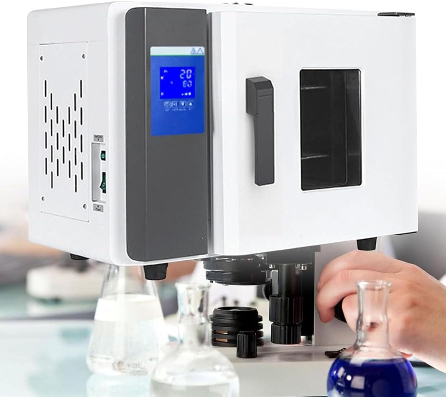 15.6L/46L Stainless Steel Lab Oven, 5℃-500℃ High Temperature Blast Dryer, Industrial Drying Oven with Overheat Protection Forced Air Convection Lab Oven for Baking, Curing & PCB Drying,42L
