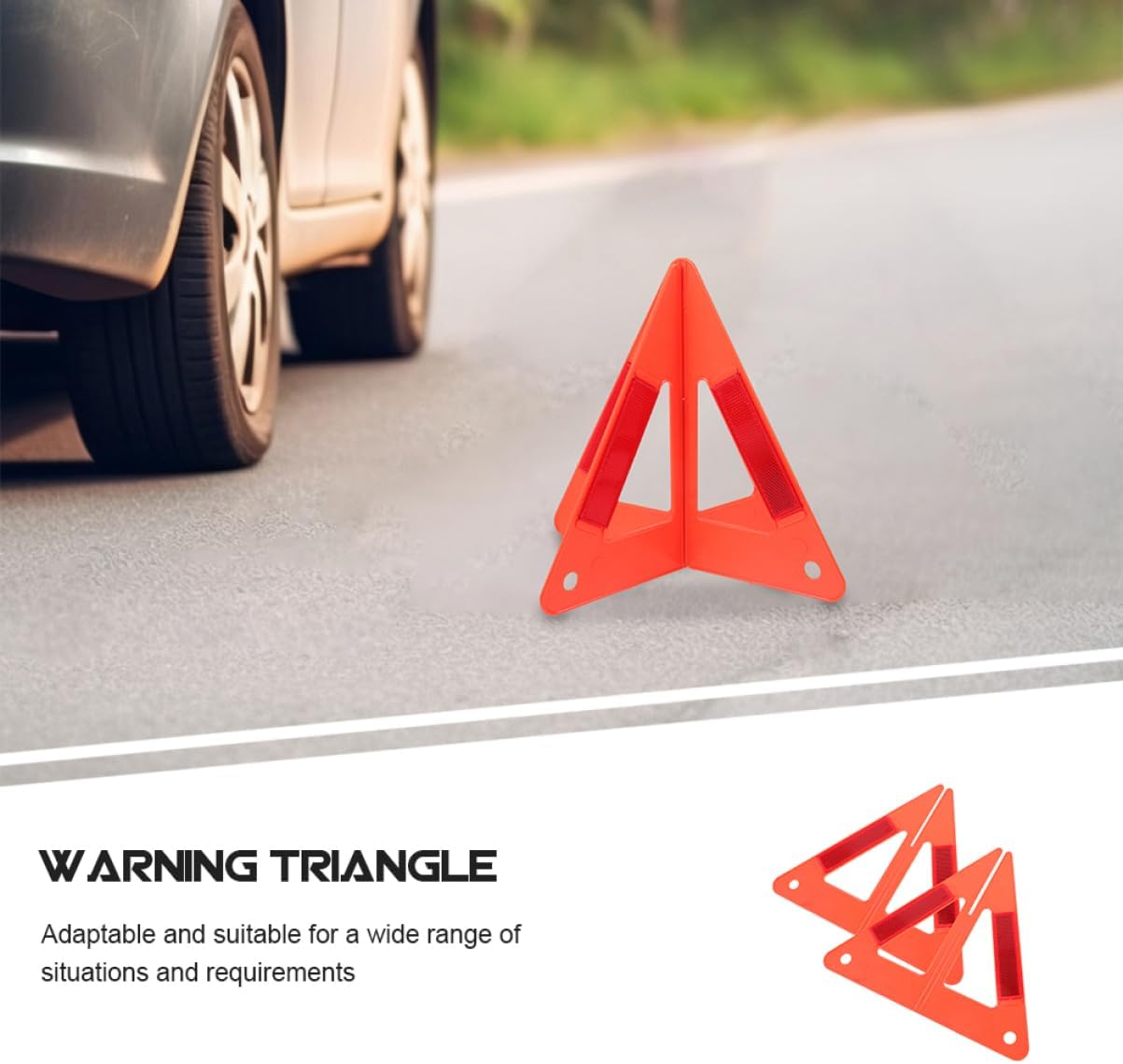 3pcs Emergency Roadside Safety Kit Reflective Warning Triangles for Trucks