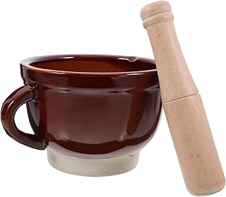 OFFSCH 1 Juego Tazón Manual con Pilón de Mano Utensilio de Cocina Triturar y Machacar