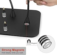 Vista 7 de Helping Hands - Estación de soldadura, 12 x 7.8 pulgadas, base extra grande y resistente, 5 soportes de soldadura para lupa LED, soporte para placas